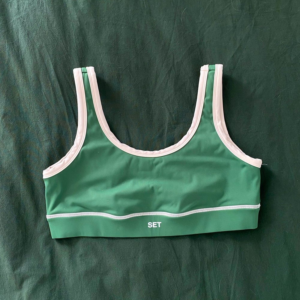 Set Active Courtside Green Sports Bra M